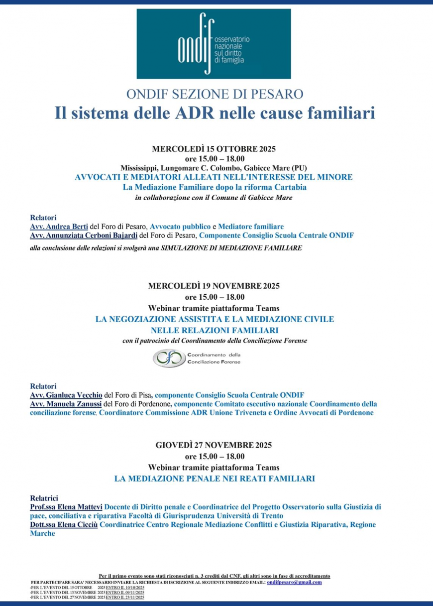 L’Avv. Annunziata Cerboni Bajardi tra i relatori dell’incontro ONDIF a Gabicce Mare